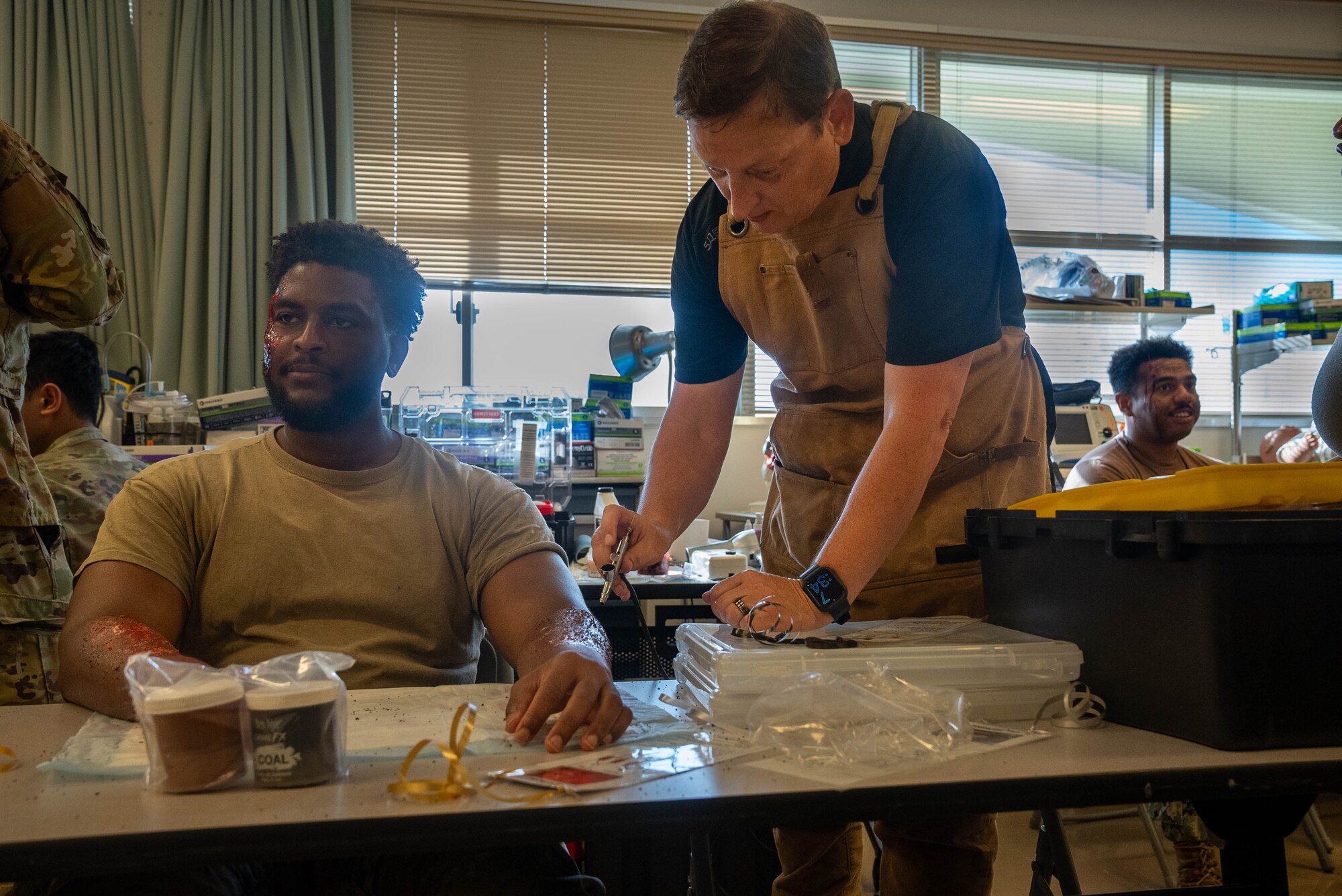 Airmen gets simulated injureis put on