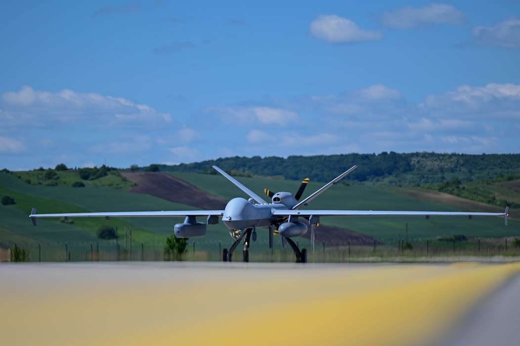 A remotely piloted U.S. Air Force MQ-9 Reaper returns
