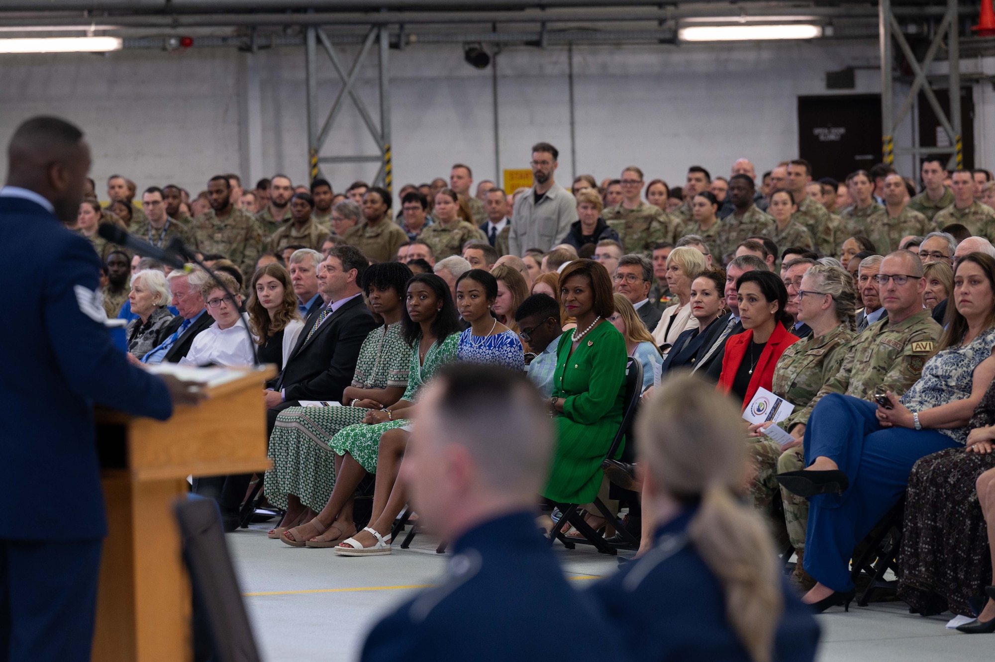 Team Ramstein members gather during a ceremony