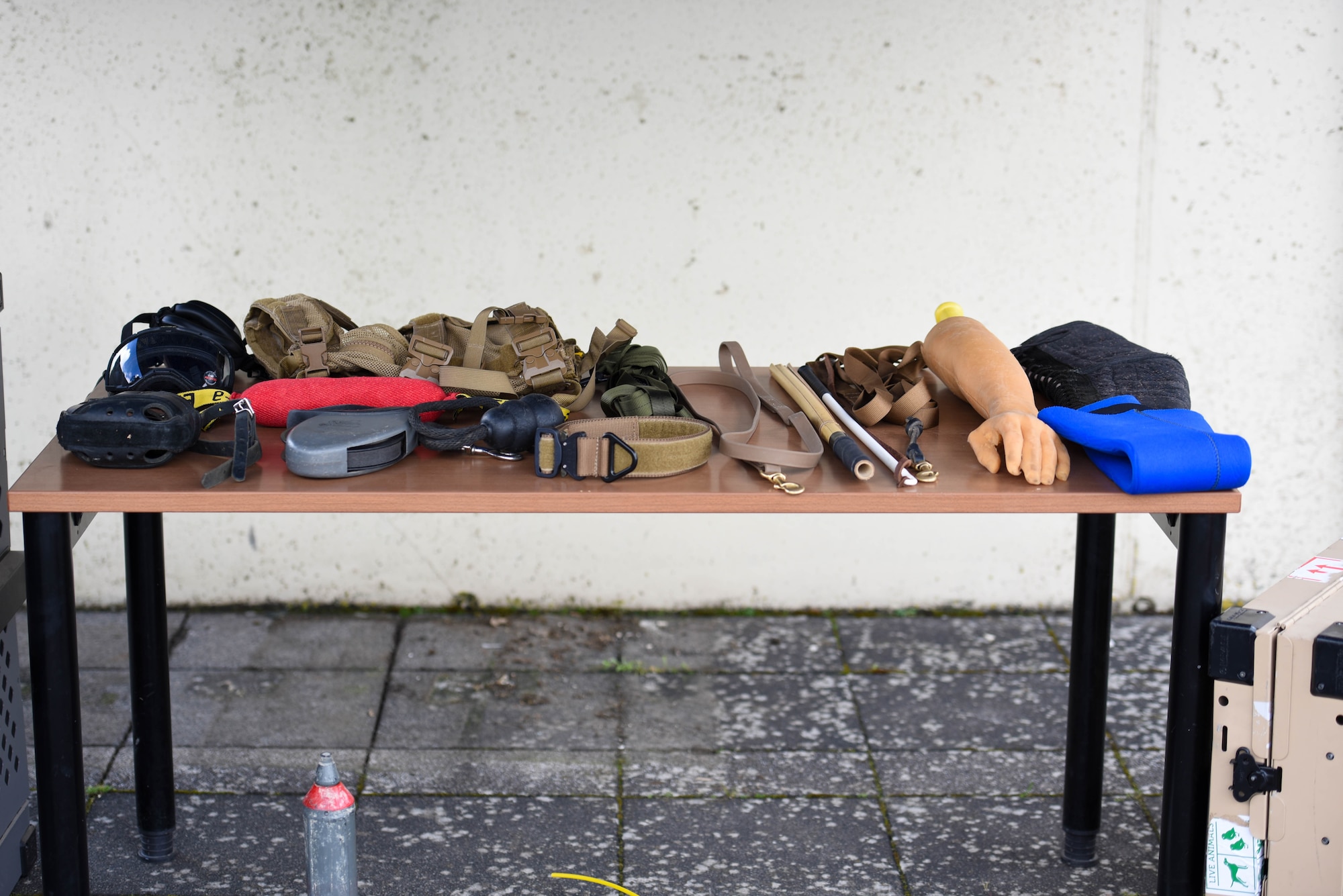 Security Forces gear on a table.