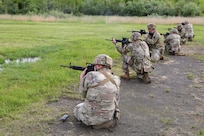 Pennsylvania National Guard Soldiers and Airmen compete in the annual Governor's Twenty Marksmanship Competition at Fort Indiantown Gap, Pennsylvania, May 11, 2024. The top 20 scorers of this competition, which includes Army and Air National Guardsmen who complete various rifle and pistol matches, earn the coveted Governor’s Twenty uniform tab. (U.S. Army National Guard photo by Sgt. 1st Class Brandon Nelson)