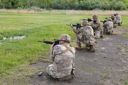 Pennsylvania National Guard Soldiers and Airmen compete in the annual Governor's Twenty Marksmanship Competition at Fort Indiantown Gap, Pennsylvania, May 11, 2024. The top 20 scorers of this competition, which includes Army and Air National Guardsmen who complete various rifle and pistol matches, earn the coveted Governor’s Twenty uniform tab. (U.S. Army National Guard photo by Sgt. 1st Class Brandon Nelson)