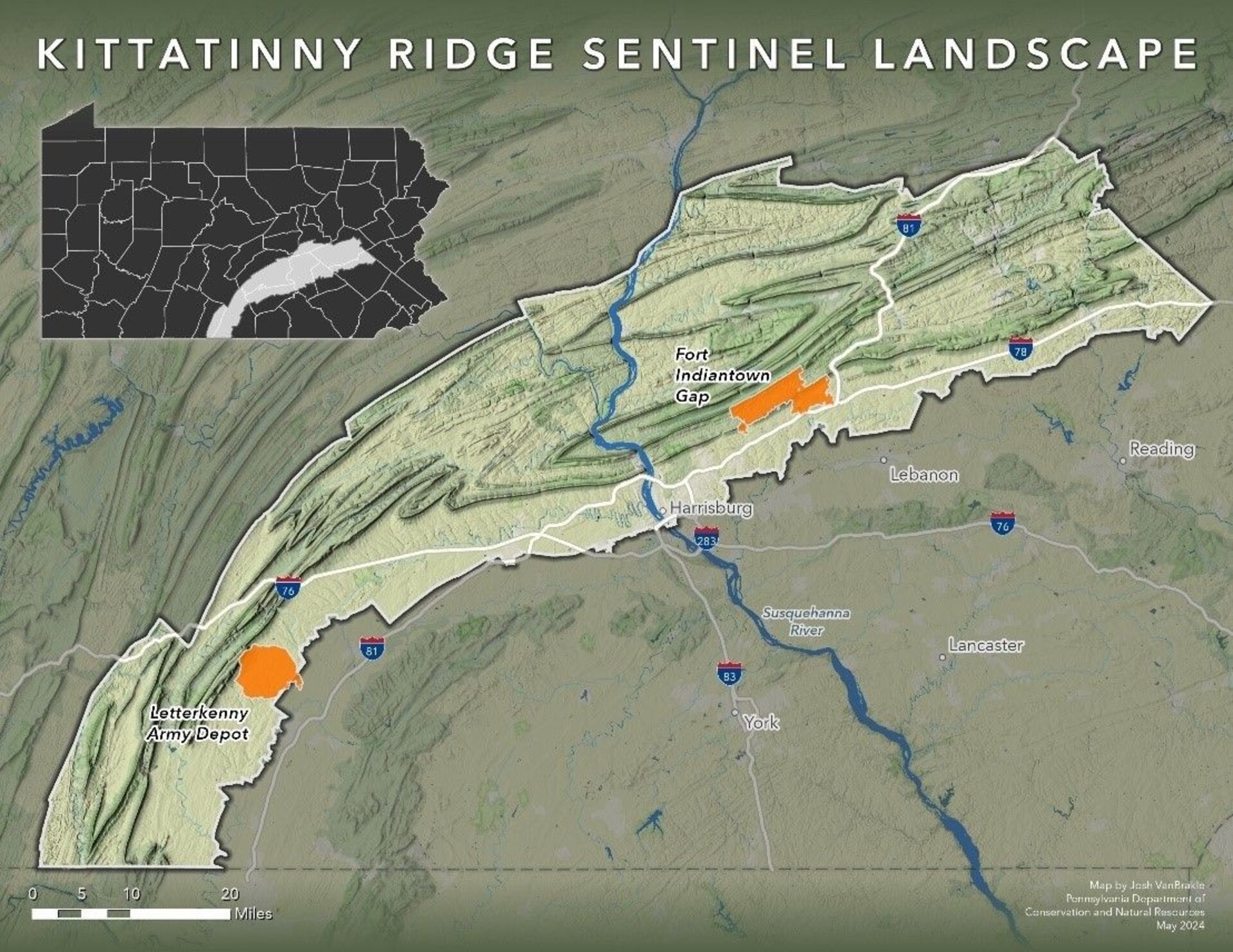 The Kittatinny Ridge region, which includes Fort Indiantown Gap, has been designated a Sentinel Landscape.