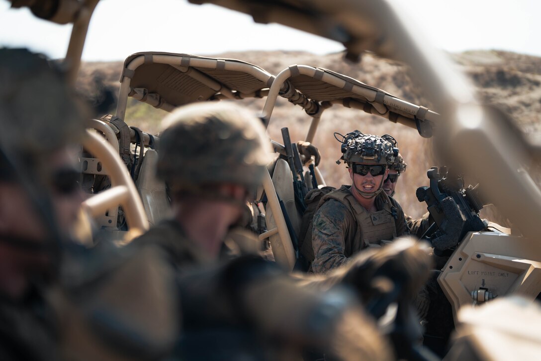 U.S. Marines with 3rd Littoral Combat Team, 3rd Marine Littoral Regiment, 3rd Marine Division, conduct a dry-fire rehearsal in preparation for a counter landing live-fire exercise at La Paz Sand Dunes, Ilocos Norte, Philippines, May 5, 2024. Balikatan 24 is an annual exercise between the Armed Forces of the Philippines and the U.S. military designed to strengthen bilateral interoperability, capabilities, trust, and cooperation built over decades of shared experiences. (U.S. Marine Corps photo by Cpl. Eric Huynh)