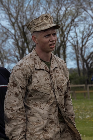 9th Marine Corps District Officer Candidates, participated in the 9th Marine Corps District Mini Officer Candidate School, at Camp Dodge Iowa, April 2, 2024. During Mini OCS officer candidates prepared mentally and physically for the rigors of OCS by completing physical fitness iterations, leadership reaction courses, confidence courses, land navigation, and Marine Corps knowledge classes. (U.S. Marine Corps photo by Cpl. Collette Hagen)