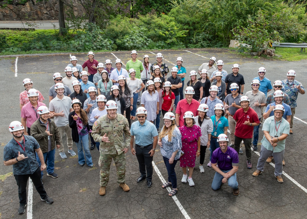 Members of the Honolulu District gather for a group photo at Fort Shafter, Hawaii, April 26, 2024.