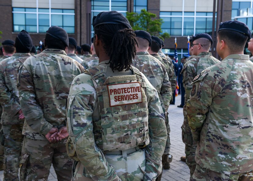 Service members in formation