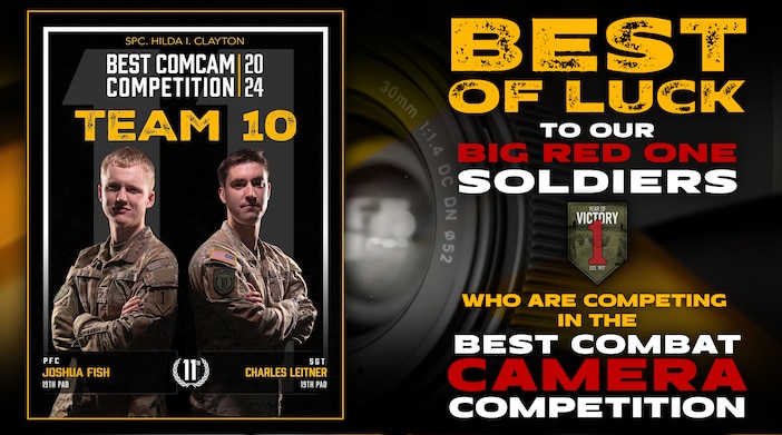Let’s go, Team 10! Join us in cheering on our Soldiers from the 19th Public Affairs Detachment as they compete in the 11th Annual Hilda I. Clayton Best Combat Camera Competition. #DutyFirst #Victory