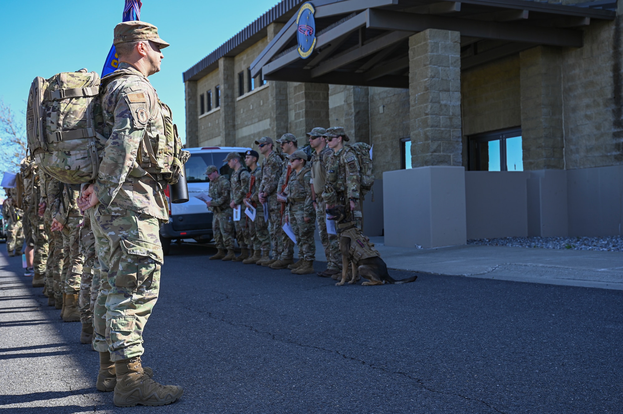 Airmen stand in formation