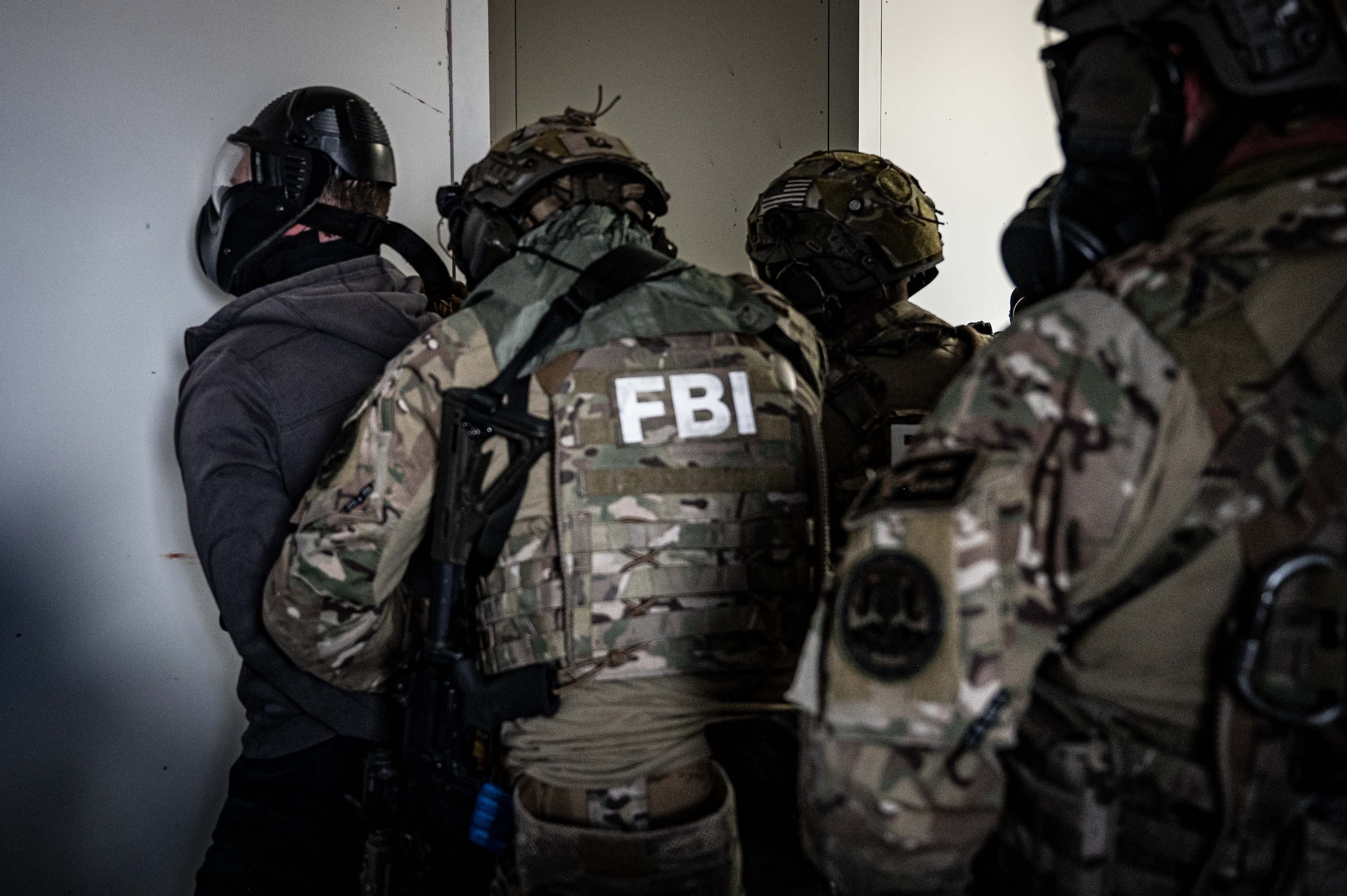 shooter being detained