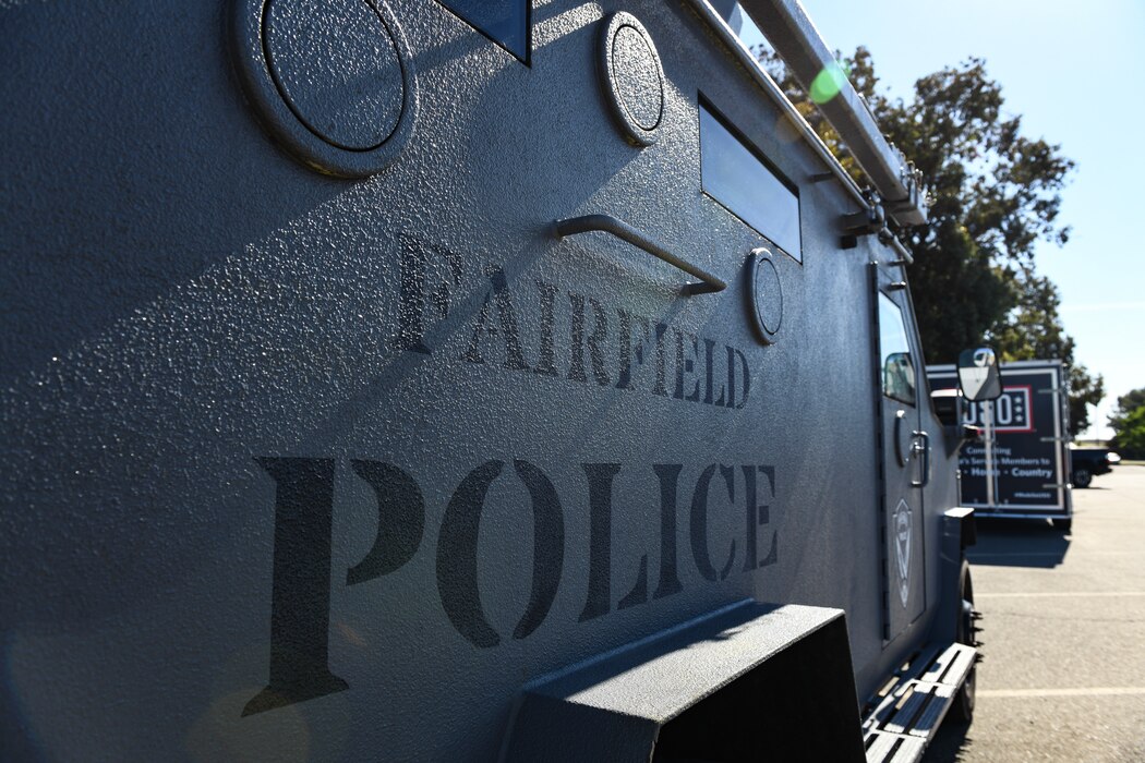 Closeup of sign on a police vehicle