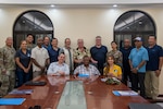 PELELIU, Republic of Palau (May 16, 2024) – Department of Defense representatives and engineers meet with Peleliu Gov. Emais Roberts ahead of the first of three engagements with Peleliu residents and landowners, May 13.



About 200 residents attended the meetings which were held to discuss the proposed designation of a new defense site in Peleliu. (U.S. Navy photo by Shaina O’Neal)