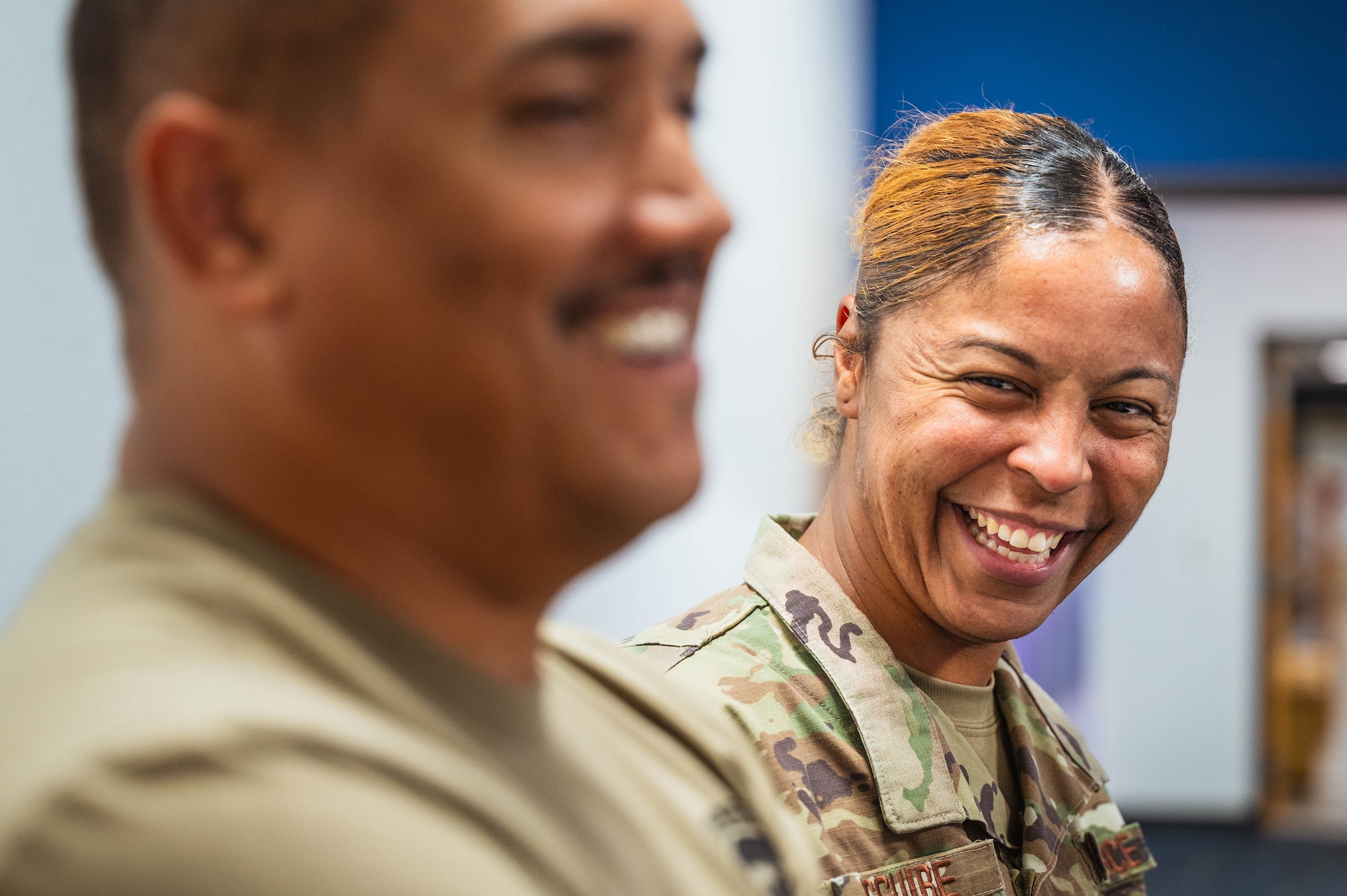 U.S. Air Force Senior Master Sergeant Andria Mcguire, Operational Medical Readiness Squadron senior enlisted leader.
