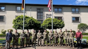 U.S. Air Force Airmen and U.S. Army Soldiers from Ramstein Air Base, Germany, attended a familiarization course on direct energy weapons in early May at the U.S. Air Forces in Europe Air Warfare Center at Ramstein. The course was led by professors from the Air Force Institute of Technology. The course highlighted the increasingly important role DEW is playing in providing integrated air and missile defense to air bases and other facilities. (Courtesy photo)
