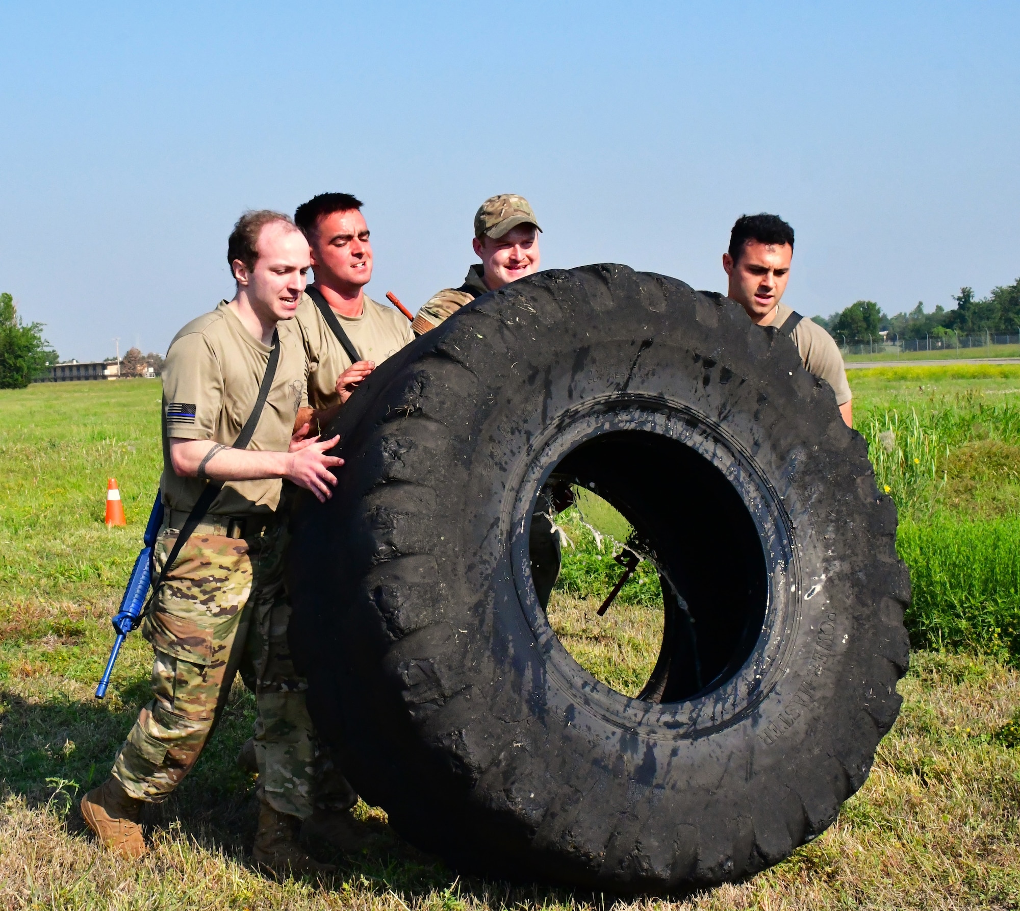defenders flipping tire
