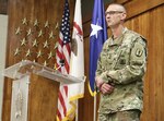 Master Sgt. David Berry speaks during his retirement ceremony.