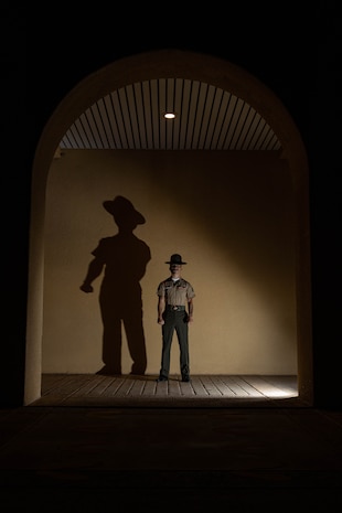U.S. Marine Corps Sgt. Jesus Morales, a drill instructor with Receiving Company, Support Battalion, poses for a photo prior to a Mike Company receiving event at Marine Corps Recruit Depot San Diego, California, May 13, 2024. During the receiving process, recruits are searched for contraband, given a haircut, allowed a phone call home, and issued gear. (U.S. Marine Corps photo by Cpl. Sarah M. Grawcock)