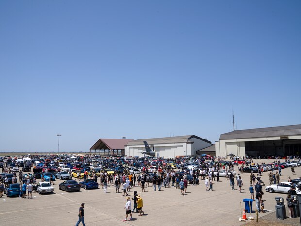 Thousands attend the Beale Auto Expo May 18, 2024, at Beale Air Force Base, California.