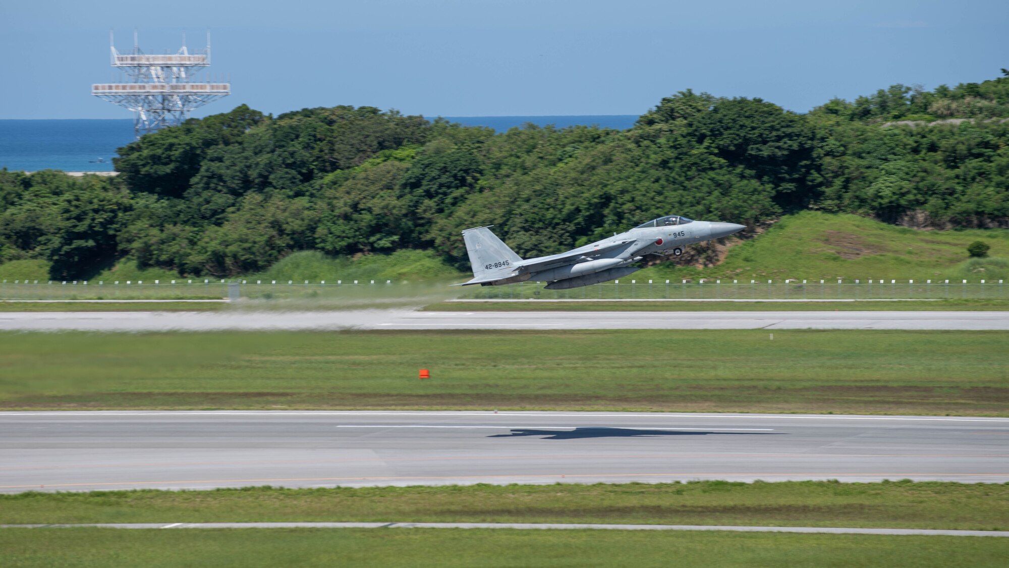 A JASDF F-15J Eagle takes off.