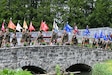 U.S. Soldiers and Airmen with the Pennsylvania National Guard represent their units at the 28th Infantry Division Memorial Service at Boalsburg, Pennsylvania, May 19, 2024. This service annually honors those members of the 28th Infantry Division, as well as service members across Pennsylvania, who have given their lives to protect our country. (U.S. Army National Guard photo by Sgt. Natalie Wilson)