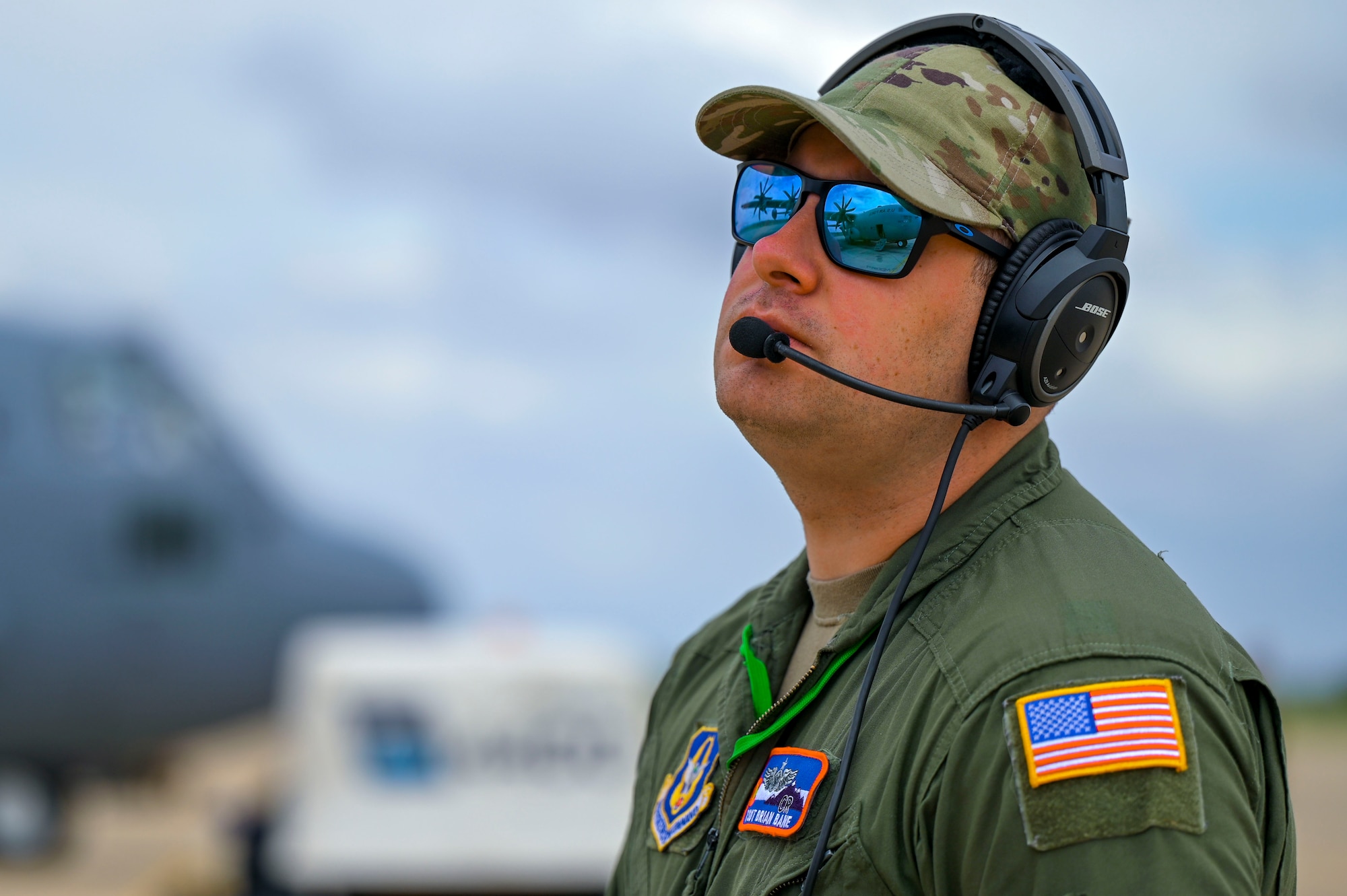 U.S. Air Force Tech. Sgt. Brian Bane, Peterson Space Force Base’s 302nd Maintenance Group loadmaster, prepares a C-130H3 Hercules for departure during exercise African Lion 24 at Kenitra Air Base, Morocco, May 19, 2024.The 302nd AW will conduct a joint forcible entry exercise as well as cargo drop operations during this exercise. Airborne insertions allow aircrew to sharpen vital airdrop skills as they rapidly and safely drop the maximum number of personnel at a specific location. (U.S. Air Force photo by Senior Airman Jenna A. Bond)