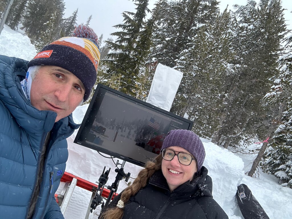 Two research scientists from ERDC's Cold Regions Research and Engineering Laboratory (CRREL), Drs. Elias Deeb (left) and Zoe Courville, served as the inspiration behind, and subject matter experts on, the production of “Ice Core Research,” a 30-second commercial that captures an Army Civilian physical scientist and his team as they drill ice core samples.