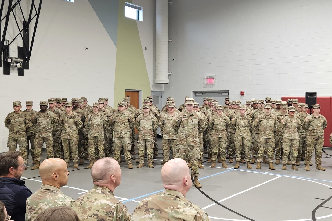 U.S. Soldiers assigned to the 28th Military Police Company, 165th Military Police Battalion, 55th Maneuver Enhancement Brigade, 28th Infantry Division, Pennsylvania Army National Guard held a departure ceremony May 18, 2024 and disembarked from Harrisburg International Airport, Middletown, Pa. the following day. The unit is mobilizing to Guantanamo Bay, Cuba to conduct prison detention operations. (U.S. Army National Guard photos by Sgt. 1st Class Shane Smith)