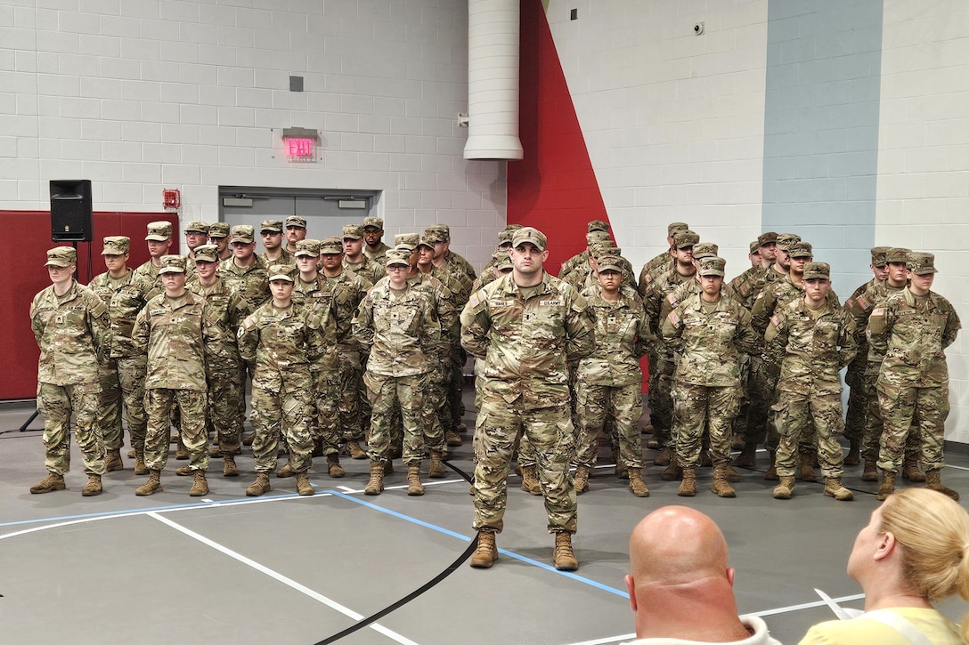 U.S. Soldiers assigned to the 28th Military Police Company, 165th Military Police Battalion, 55th Maneuver Enhancement Brigade, 28th Infantry Division, Pennsylvania Army National Guard held a departure ceremony May 18, 2024 and disembarked from Harrisburg International Airport, Middletown, Pa. the following day. The unit is mobilizing to Guantanamo Bay, Cuba to conduct prison detention operations. (U.S. Army National Guard photos by Sgt. 1st Class Shane Smith)