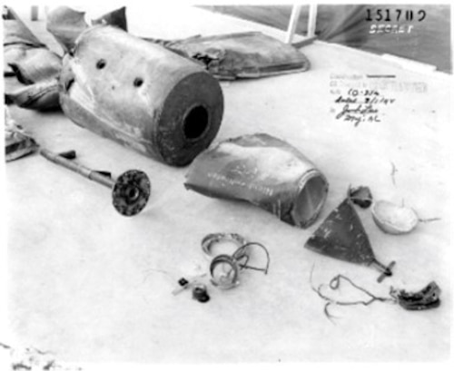 pieces of a German V-1 photo