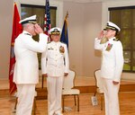 240521-N-FB730-1071 Camp Lejeune (May 21, 2024) Capt. Anja Dabelić relieves Capt. Kevin J. Brown as Commander and Director Naval Medical Center Camp Lejeune at the Change of Command ceremony held aboard Marine Corps Base Camp Lejeune, May 21, 2024. Medical Center Camp Lejeune celebrates more than 80 years of dedicated, passionate care for warfighters and beneficiaries at Marine Corps Base Camp Lejeune. Attached to the medical center is the readiness platform for active-duty Navy Medicine personnel, Navy Medicine Readiness and Training Command Camp Lejeune.  (U.S. Navy photo by Mass Communication Specialist 2nd Class Justin Woods/Released)