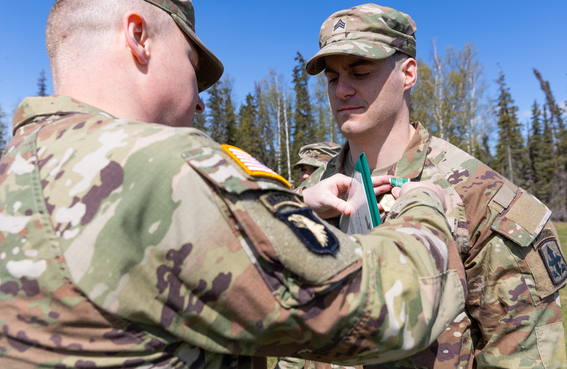 laska Army National Guard Sgt. Brendan White, an infantryman assigned to Alpha Company, 1st Battalion, 297th Infantry Regiment, is awarded 2024 Noncomissioned Officer of the Year in a closing ceremony during the AKARNG’s State Best Warrior Competition at Camp Carroll on Joint Base Elmendorf-Richardson, Alaska, May 18, 2024.