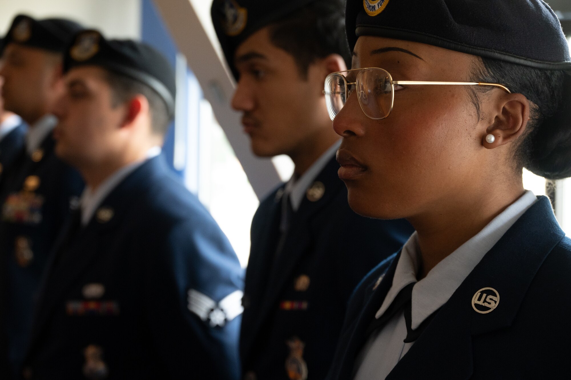 Defenders stand at attention