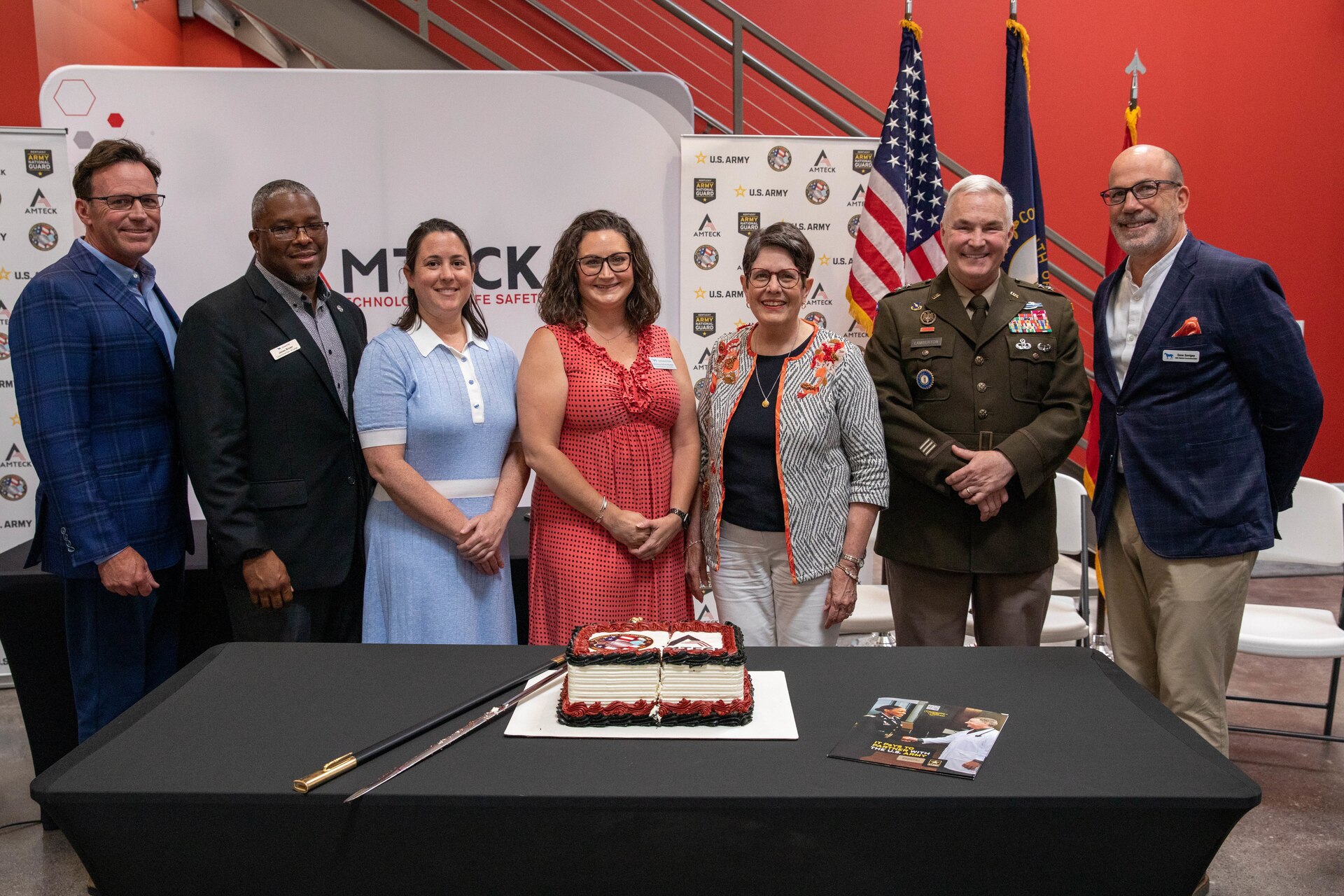 The Kentucky Army National Guard hosted the signing of a partnership agreement between Amteck and the U.S. Army Partnership for Success (PaYS) program at Amteck headquarters, May 20, 2024. This program provides America’s youth with a unique opportunity to serve their country while preparing for their future simultaneously. (U.S. Army National Guard photo by Sgt. Destini Keene)