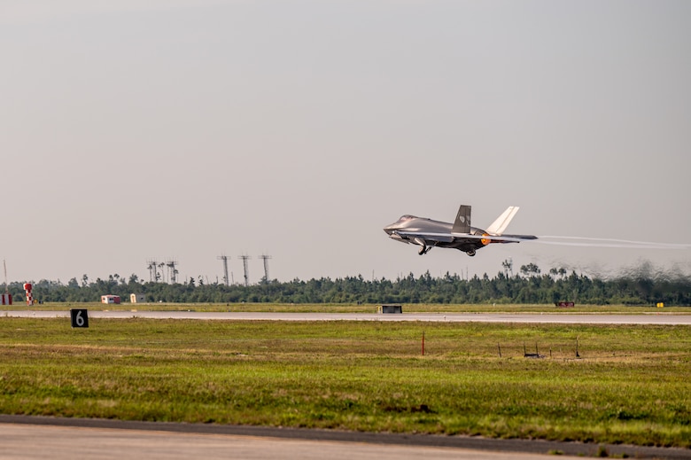 A plane takes off