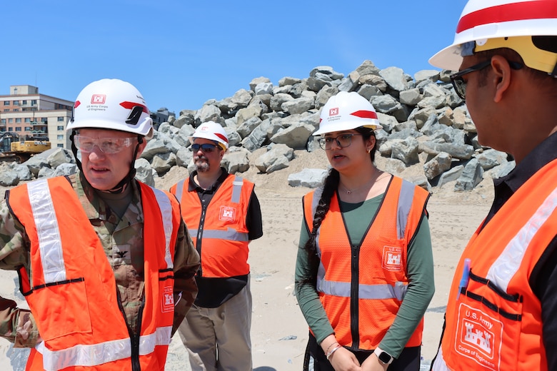 Colonel Young tours the Rockaway project