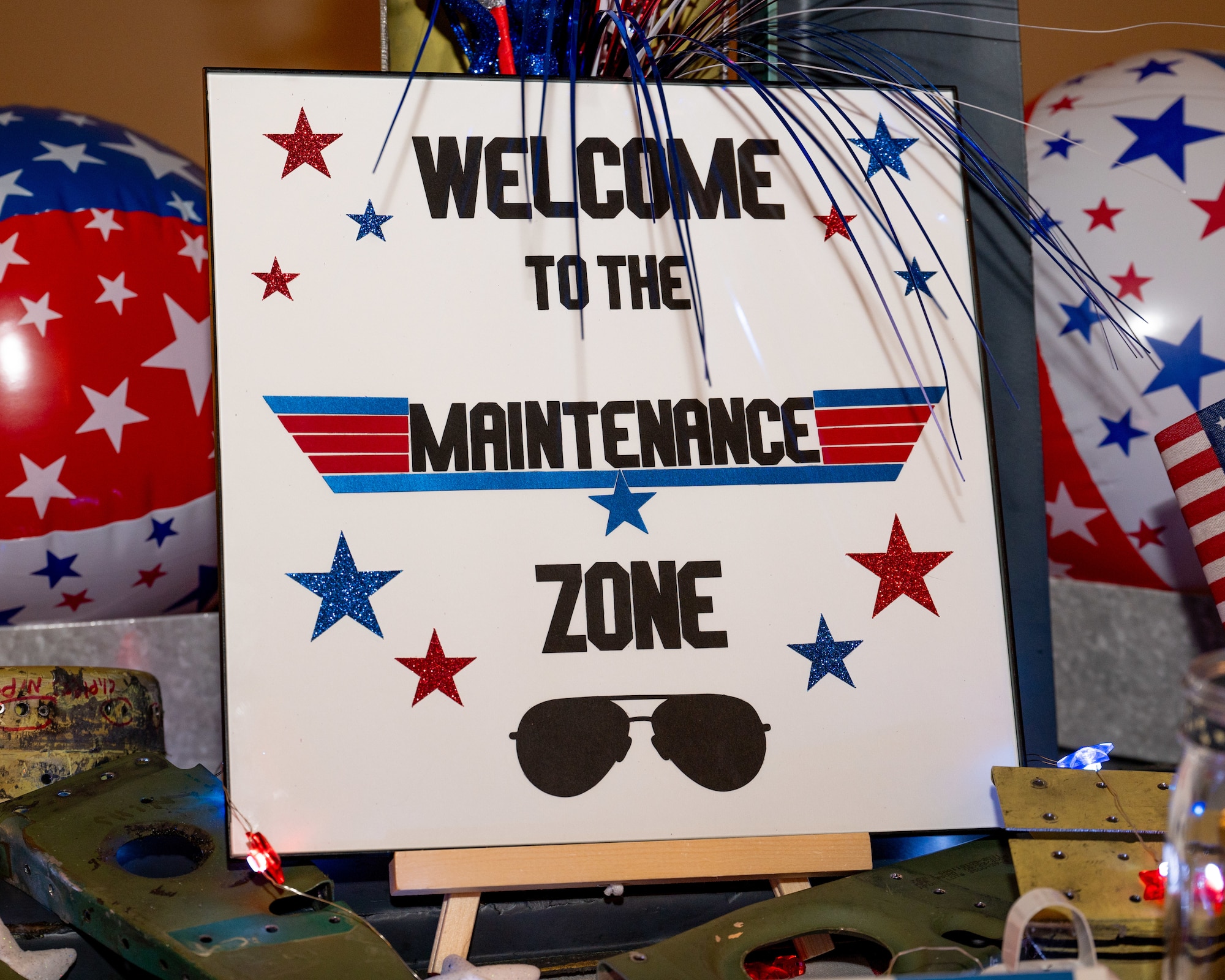 A sign is displayed at a Spouse Appreciation Week dinner event at Seymour Johnson Air Force Base, North Carolina, May 10, 2024. The dinner was held in honor of Spouse Week, in which spouses are recognized and appreciated with different events on base. (U.S. Air Force Photo by Airman Rebecca Tierney)