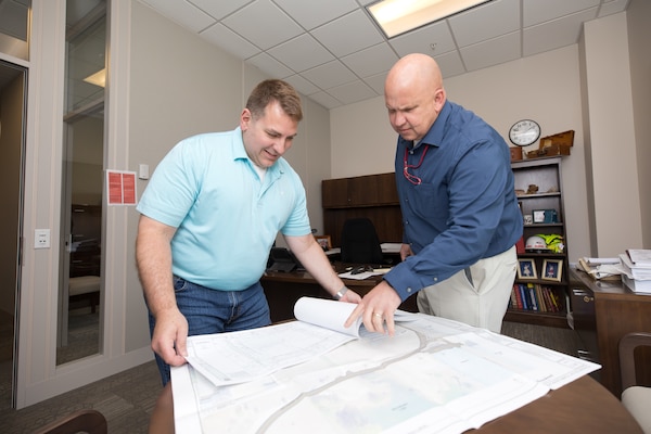 The U.S. Army Engineer Research and Development Center (ERDC) has four notable military construction (MILCON) projects that have been approved for construction in 2024.  Jack Wheeldon, ERDC’s chief of Installation Support Division, and Michael Harding, ERDC master planner, review the plans with an estimated construction cost of $43 million.