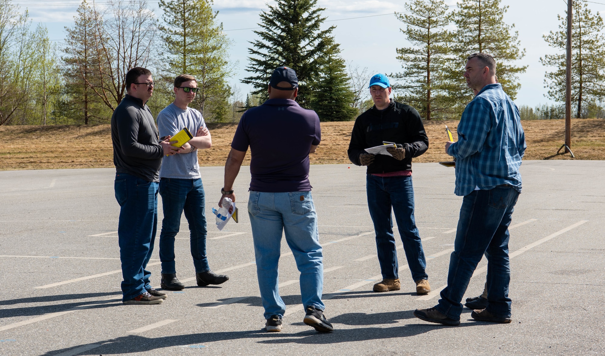 Students hear from a class instructor.