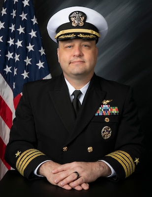 Official studio photo of Capt. Richard Haley, Executive Officer, USS Iwo Jima (LHD 7)