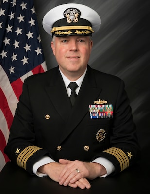 Official studio photo of Capt. Brian Hamel, Commanding Officer, USS Iwo Jima (LHD 7)