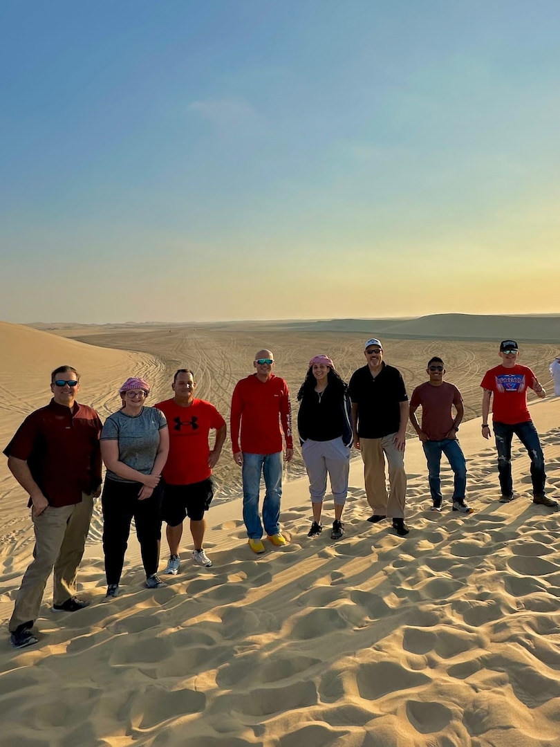 Group photo in the desert.