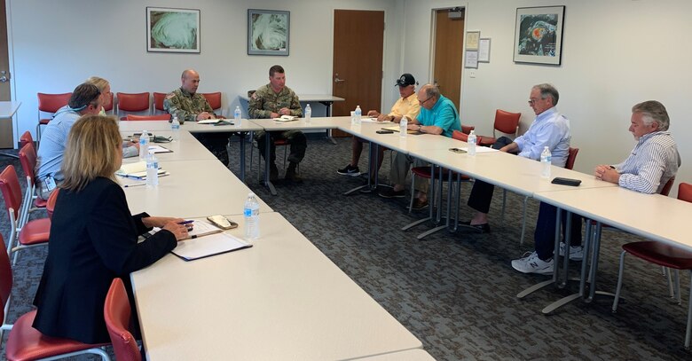 Col. Matthew McCulley, South Atlantic Division deputy commander; Col. Ron Sturgeon, Savannah District, commander; Sandy Gibson, South Atlantic Division, Senior Environmental Program manager and Glenn Marks, Savannah District Reimbursable Branch chief met with the Dare County Board of Commissioners May 1, 2024 to discuss the former Buxton Naval Facility, a Formerly Used Defense Site located in Dare County, North Carolina, near the Buxton Beach access. The FUDS property encompasses 3/10 of a mile of the more than 75 miles of beach along the Cape Hatteras National Seashore.