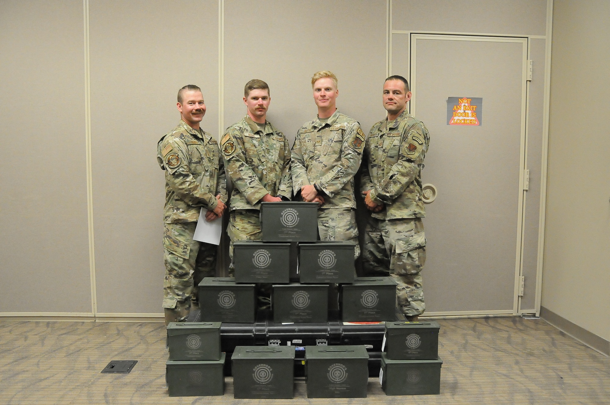 Airmen pose