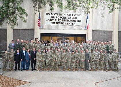 Leadership pose for a group photo.