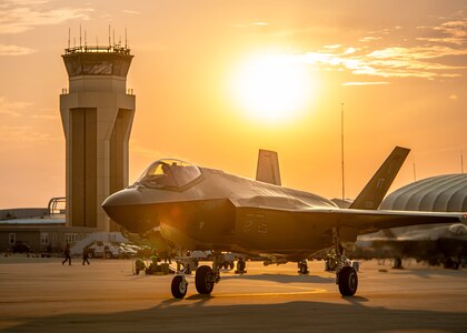 An F-35A Lightning II assigned to the 158th Fighter Wing, Vermont Air National Guard, prepares to take off during a training exercise at Tyndall Air Force Base, Florida, May 16, 2024.