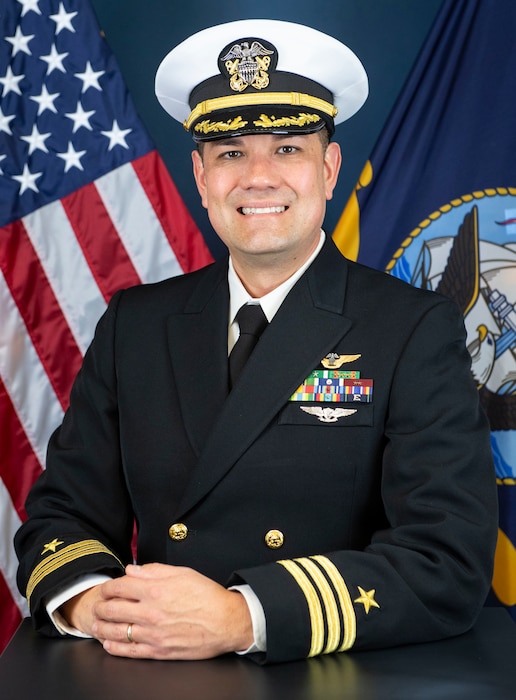 LEMOORE, Calif. -- Official portrait of Cmdr. Joey Sanders, executive officer, Center for Naval Aviation Technical Training Center Unit Lemoore.  (U.S. Navy photo)