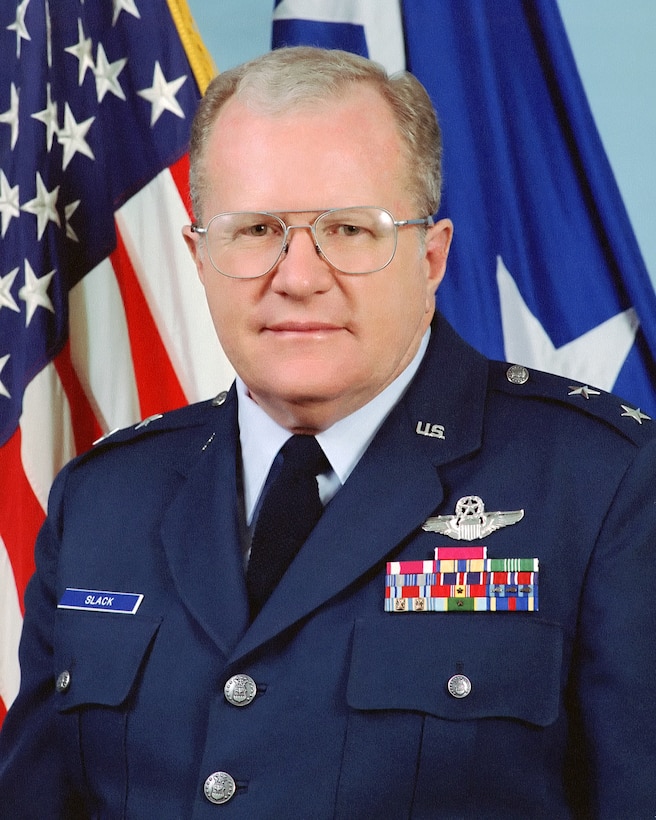 Maj. Gen. Jerald D. Slack, adjutant general of Wisconsin, 1990-1996, photographed Nov. 26, 1992.  Wisconsin Department of Military Affairs photo by Larry Sommers, scanned from 645 format negative by Master Sgt. Paul Gorman.