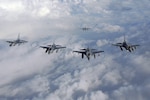 Five F-16 Fighting Falcon aircraft from the Colorado Air National Guard's 120th Fighter Squadron out of Buckley Air Force Base fly home April 3, 2008, after providing military honors for Air Force Maj. Perry Jefferson in Arlington, Va. Jefferson, who went missing in action in Vietnam 39 years ago, was an intelligence officer with the Colorado Air National Guard's 120th Tactical Fighter Squadron. More than 150 people attended Jefferson's service to watch Colorado's last reported Vietnam-era MIA service member be laid to rest. (U.S. Air Force photo by Tech. Sgt. Wolfram M. Stumpf) (Released)