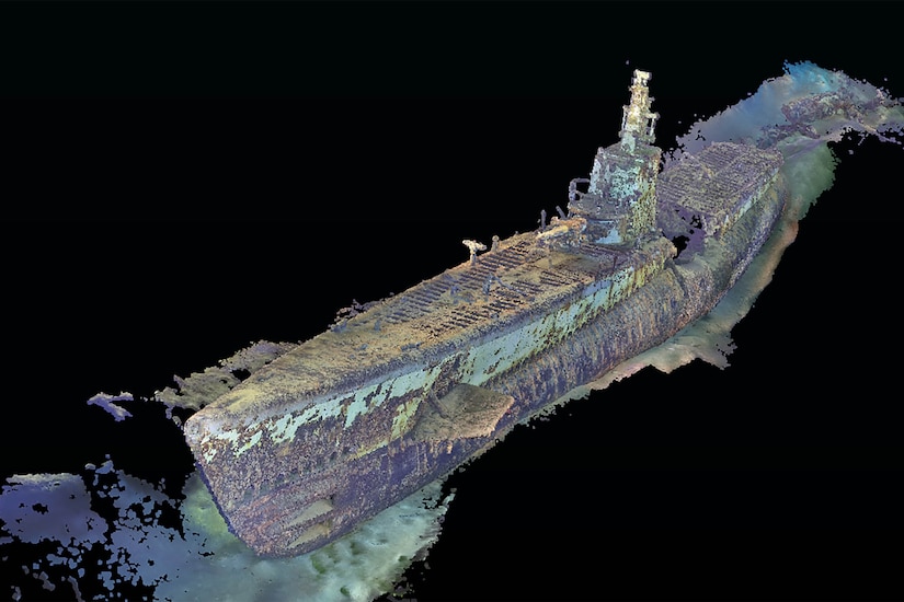 A 4D photogrammetry model of USS Harder wreck site.