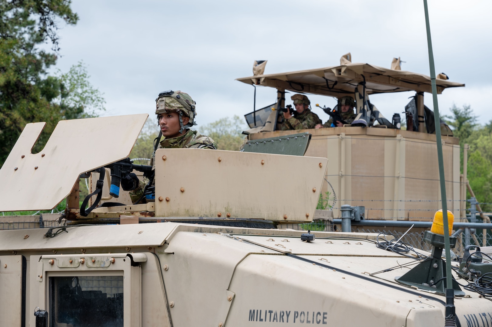 Engineer Squadron member, practices his air base defense skills and entry control point operations during the 2024 Region One Prime Base Engineer Emergency Force (BEEF) Field Training Exercise on Fort Devens, Massachusetts, May 16, 2024.